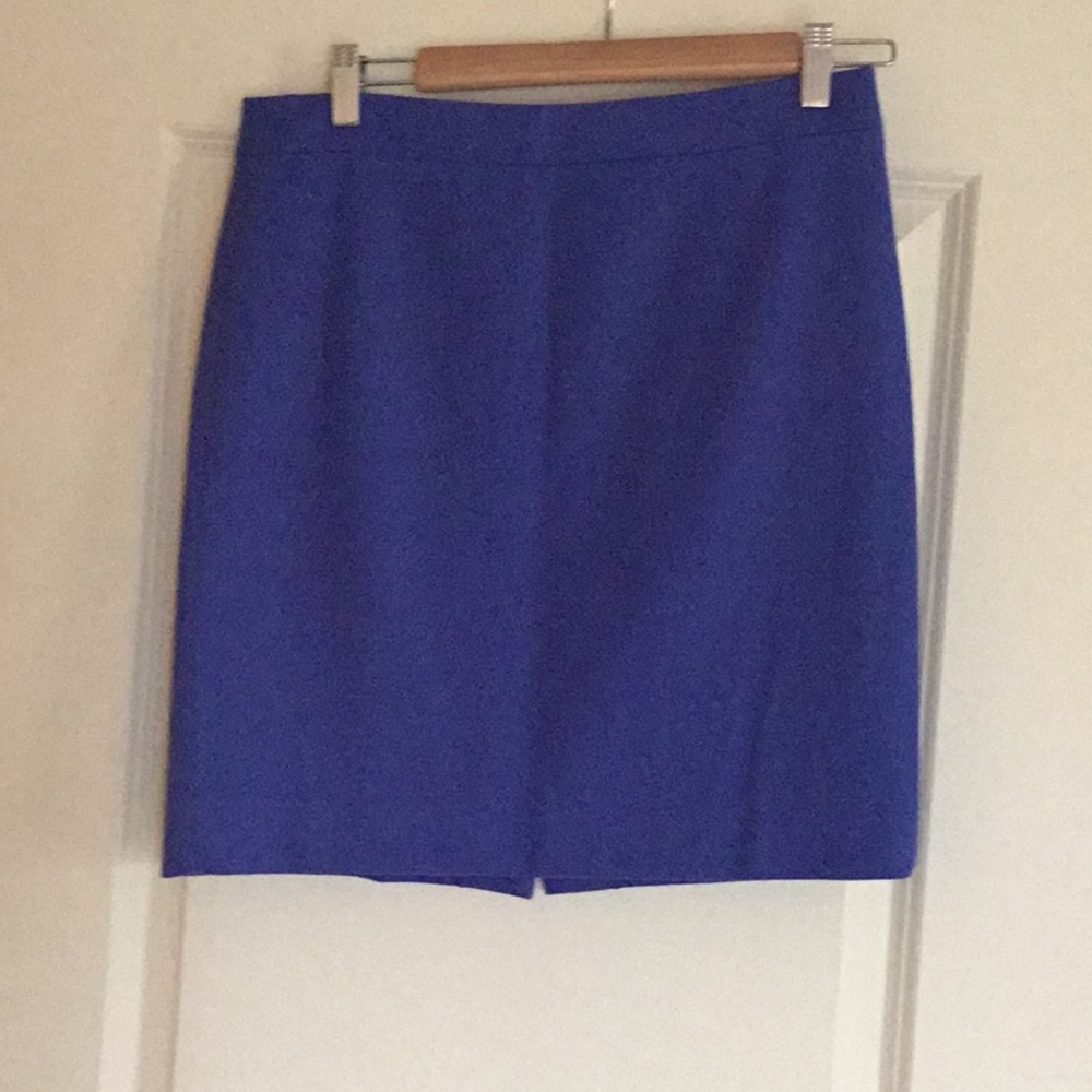 J Crew blue, pencil skirt.